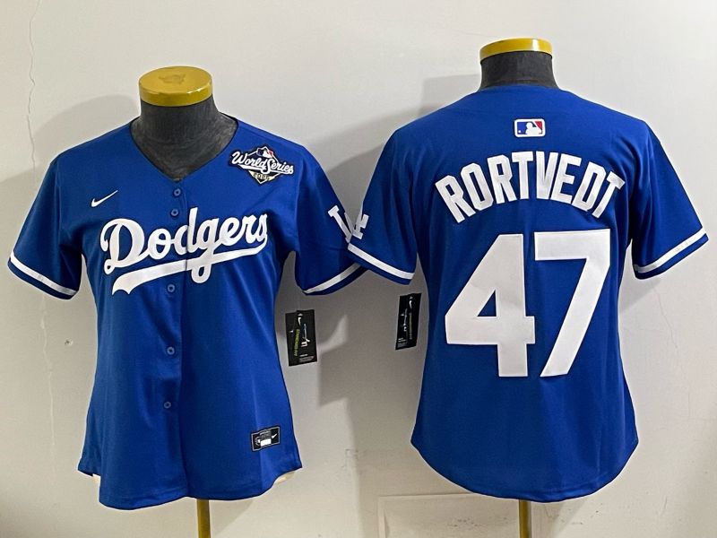 Youth 2025 Los Angeles Dodgers #47 Rortvedt Blue Game Nike MLB Jersey style 0011->youth mlb jersey->Youth Jersey